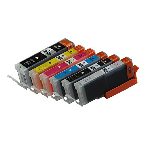 CANON(캐논) BCI351XL+350XLGY 대용량 6 색세트 순정 호환 잉크 카트리지IC팁(칩) 부착 숍WESI 오리지날