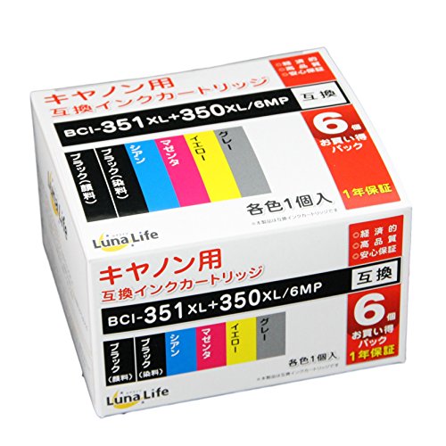 캐논용 호환 잉크 카트리지 Canon 캐논 BCI-351+350/6MP 6개 팩 안심 Luna Life 루나 라이프 LN CA350+351/6P