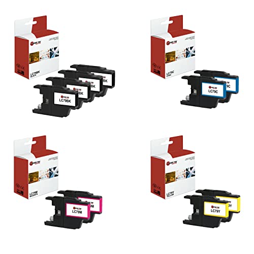 Laser Tek Services Compatible LC-79 LC79BK, LC79C, LC79M, LC79Y High Yield Ink Cartridge Replacement for Brother MFC5910DW J6510DW Printers (Black, Cyan, Magenta, Yellow,10 Pack)