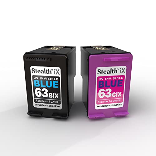 Stealth iX Ink - HP 63BiX & 63CiX Combo Pack - Invisible Ink Replacement Cartridges Ink