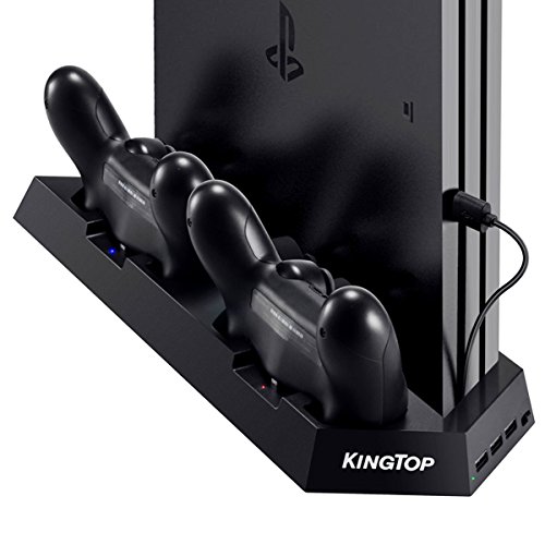 KINGTOP PS4 용방열 팬 부착 스탠드 콘트롤러 충전 가능USB포토 3개 부착 플레이스테이션4 전시리즈 대응 가능