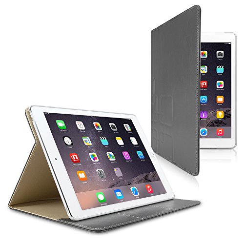 BoxWave iPad Air 2 Case FolioView Leather Case Leather Smart Folio Cover w/Stand for Apple iPad Air 2 - Slate Grey