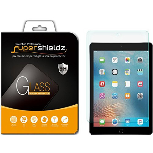 Supershieldz Designed for iPad 9.7 inch (2018, 2017) and iPad Pro 9.7 inch Tempered Glass Screen Protector, Anti Scratch, Bubble Free