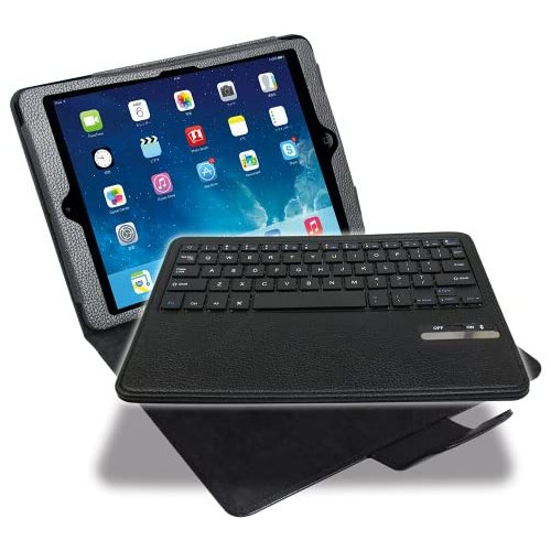 머그 렛쿠스 Bluetooth 키보드 레더 케이스 for iPad Air 블랙 / 키보드착 탈식 / MicroUSB MKA2100-BK
