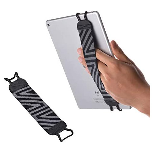 TFY Security Hand-Strap for Tablets, Compatible with iPad & e-Readers - iPad, iPad 4 iPad Air (iPad Air 2), iPad Mini - iPad Pro 9.7 Inch - Samsung Galaxy Tab & Note and More - Black/Gray