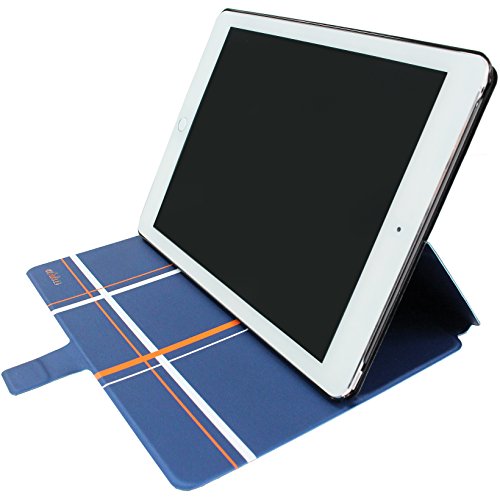 【변형하는 케이스】 ahha 일본 정규품 iPad Air 2 Dual Face Flip Case SYKES MIX<!-- @ 15 @ --> Blue Checker / Space Grey 리버시블 우차이 / 좌차이 양대응 스탠드 기능 붙어 북 타입 듀얼 페이스 flip 케이스 A-FPAPIDA2-DM3G