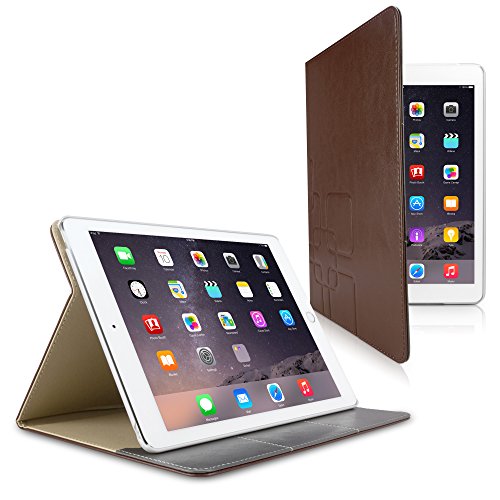 BoxWave Case Compatible with iPad Air 2 (2014) (Case by BoxWave) - FolioView Leather Case, Leather Smart Folio Cover w/Stand for iPad Air 2 (2014), Apple iPad Air 2 (2014) - Classic Brown