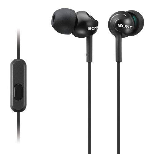 Sony in-Ear Lightweight Stereo Earbud Headphones with in-line Mic (Dark Gray)