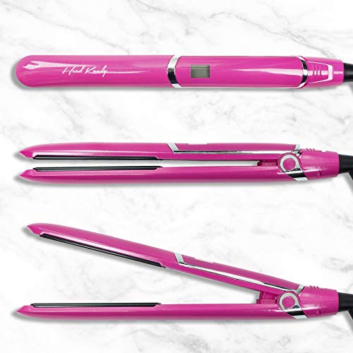The Miss Priss 1" Flat Iron Hair Straightener- Perfect for All Hair Types - Infrared Technology - Tourmaline Infused Ceramic Plates Pink