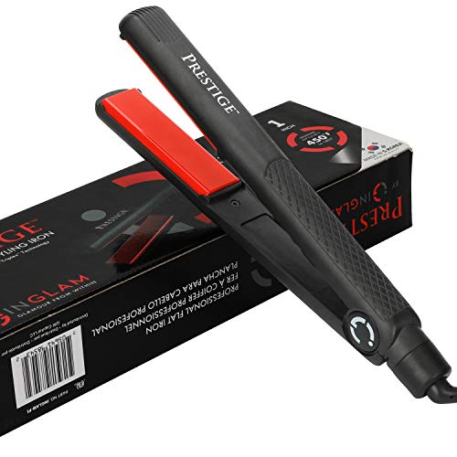 IG INGLAM 1 Inch Hair Straightener, Anion Hair Straightener and Curler 2 in 1, Ceramic Tourmaline Ionic with Adjustable Temp Settings, 3D Floating Plates, Instant Heat up, Auto Shut off & Dual Voltage