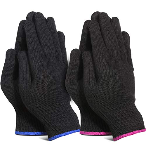 Teenitor 4 Pcs Heat Resistant Gloves For Hair Curling Iron, Professional Heat Proof Gloves For Hair Styling Hot Flat Iron Wands Straighteners, One Size Fits All