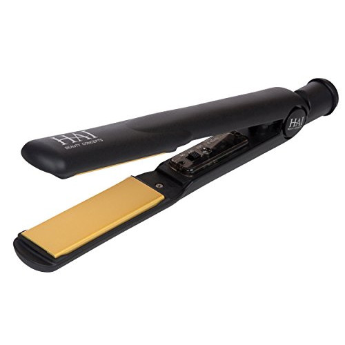 HAI TOTAL HEAT Professional Flat Iron - 4/10” Tourmaline Plates Produce Negative Ions for Straightening and Curling Short Fine or Ethnic Hair