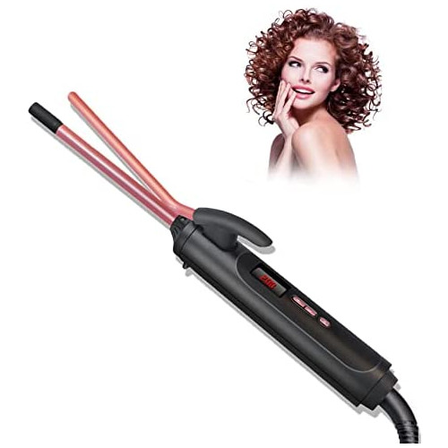 Yitrust Small Curling Iron, Professional 3/8 Inch Small Barrel Curling Wand, 9mm Skinny Curling Iron with LCD Display, Dual Voltage, Auto-Off, Fast Heating Thin Curling Iron for Long & Short Hair