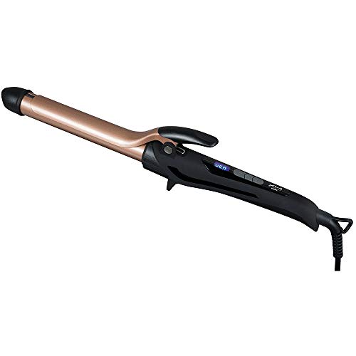 XHI Professional Works 1” Digital Tourmaline Ceramic Curling Iron Features PTC Heating Temperature Control Digital LCD Display and Auto Shut-Off for All Hair Types