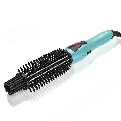 PHOEBE Curling Iron Brush Dual Voltage Travel 1 Inch Ceramic Tourmaline Ionic Hair Curler Hot Brush Professional Anti-Scald Instant Heat Up Curling Wands Heated Styler Brush for Long Hair
