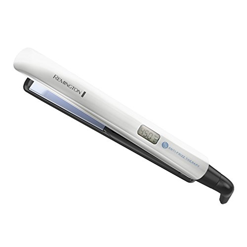 Remington 8510 Anti Frizz Therapy Hair Straightener, 1 Inch Ceramic Flat Iron with Digital Controls, White