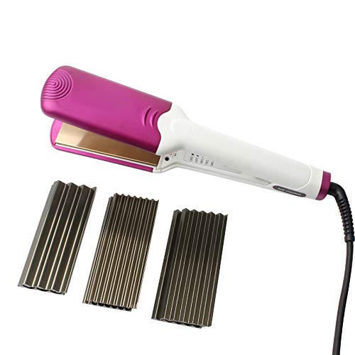Hair Crimper Flat Iron Straightener Curler Corrugated Iron Hair Wave Crimping Iron Corn Plate Straightening Curling Iron Fluffy Styling Tools white