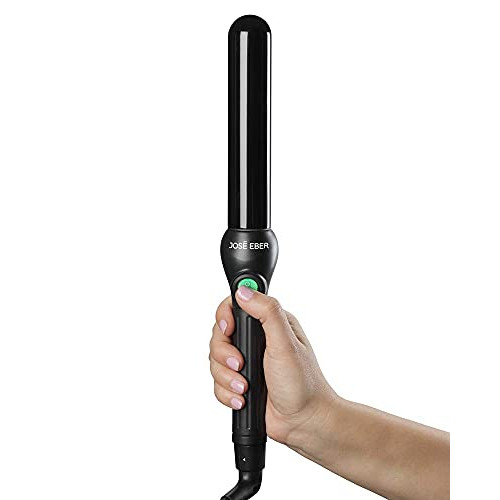 Jose Eber Clipless Curling Iron, 32mm (1.25), Black, Heat Resistant Glove Included, Dual-Voltage Worldwide Compatible