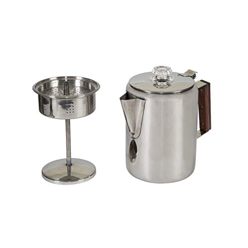 Stansport Stainless Steel Percolator Coffee Pot - 9 Cup