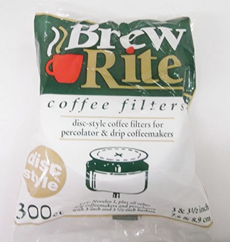 Brew Rite Disc Style 3 3 1/2 Coffee Filters 300 Count For Percolator & Drip Coffeemakers