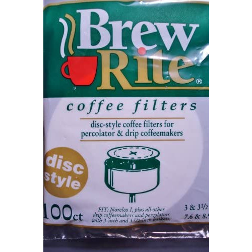 Brew Rite Coffee Filter, 3 and 3 1/2 Disc, White