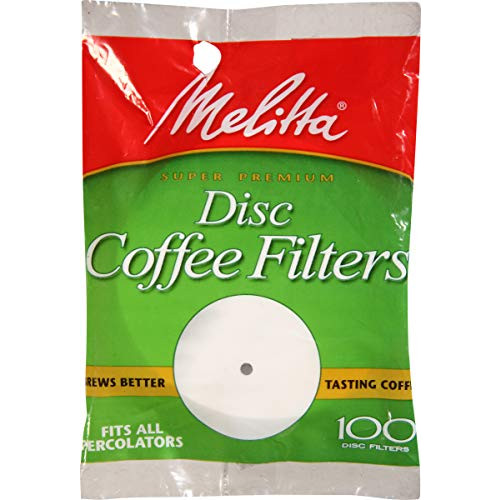 Melitta 3.5 Percolator Disc Coffee Filters, White, 100 Count