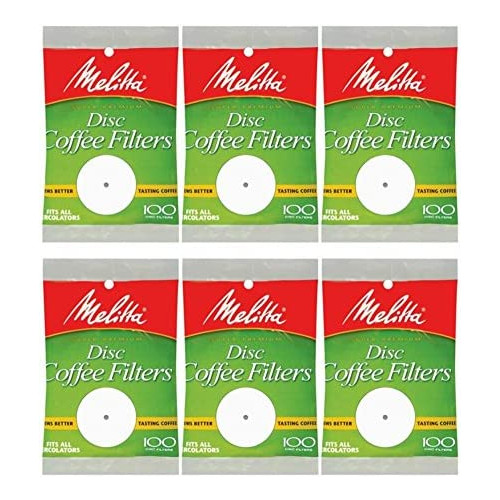 White Disc Coffee Filter, 100 Count (Pack of 6)