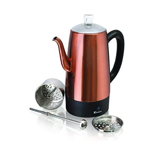 Euro Cuisine PER04 Electric Percolator Stainless Steel Coffee Pot Maker