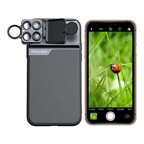 iPhone 11 Pro MAX case iPhone 11 Pro MAX Camera Lens Kits Pretmess 4K HD 6 in 1 10x Macro Lens+20x Macro Lens+180° Ringed Fisheye Lens+2X Telephoto+Landscape CPL Filter