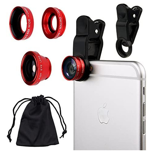 Camkix® Universal 3 in 1 Camera Lens Kit for Smart phones (iphone, Galaxy, HTC, Motorola), Ipad, Ipod touch, Laptops One Fish Eye Lens One 2 in 1 Macro Lens and Wide Angle Lens One Universal Clip One Microfiber Carrying Bag with Camkix reta