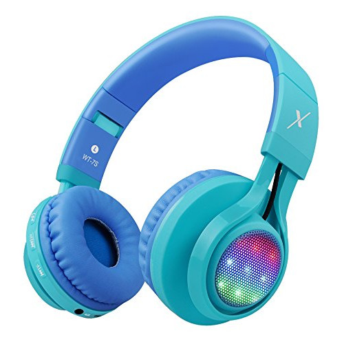 Riwbox WT-7S Bluetooth Headphones Light Up Foldable Stero Wireless Headset with Microphone and Volume Control for PC/Cell Phones/ TV/ iPad