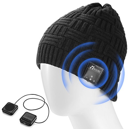 LNKK Bluetooth Beanie Hat, Stylish Knitted Music Beanie Hat Cap with HD Stereo Headphones Earphones Headset Speaker Mic Hands-Free Talking for Men Women Winter Outdoor Fitness