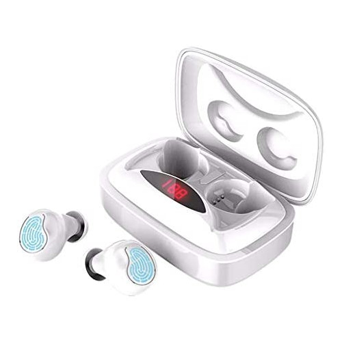 Wireless Earbuds Bluetooth 5.0 6D Stereo Sound Hi-Fi Headphones with 2000mAh LED Charging Case TWS in-Ear Binaural Calls Headset 180H Playtime IPX5 Waterproof Earphones Noise Canceling w/Mic Red
