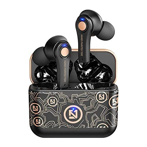 Wireless Earbuds Bluetooth 5.0 Headphones,40H Playtime w/Wireless Charging Case,IP6 Waterproof/Button Control/TWS Stereo Bluetooth Earphones in-Ear w/Mic for Running Workout Gym