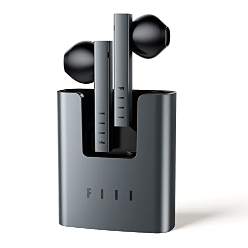 True Wireless Earbuds Bluetooth 5.0 &ndash 1/4" Dynamic Driver in-Ear Headphones HiFi Stereo One Step Pairing DSP Noise-Canceling Sweatproof Secure Fit Earphones with Microphone Black