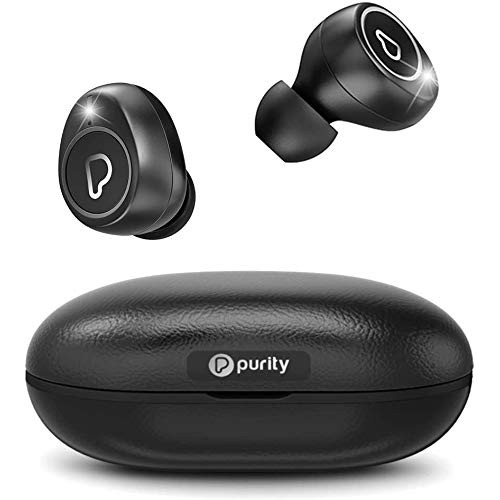 Purity True Wireless Earbuds with Immersive Sound Bluetooth 5.0 Earphones in-Ear with Charging Case Easy-Pairing Stereo Calls/Built-in Microphones/IPX5 Sweatproof/Pumping Bass for SportsWorkoutGym