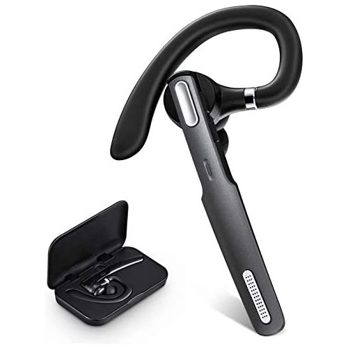 Bluetooth Headset Wireless Earpiece V4.1Hands-Free Earphones with Noise Cancellation Mic for Driving/Business/Office Compatible with iPhone and AndroidGray