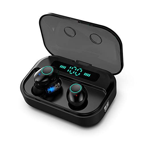 True Wireless Earbuds Bluetooth 5.0 HiFi Stereo Bluetooth Earphone Wireless Mic Bluetooth Earbud Binaural Calls, Waterproof Bluetooth Headphones with Charging Case