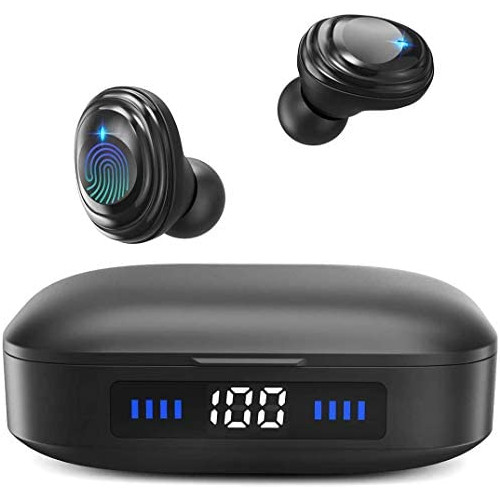 Wireless EarbudsXunpuls Bluetooth 5.0 in-Ear TWS Earbuds Auto Pairing Earphones with 2000mAh Charging Case LED Battery Display 95H Playtime IPX5 Waterproof Built-in Mic Headsets for Sports Running