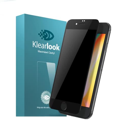 KlearLook phone 8/ 7용 프라이버시 방지 계열 케이스에 대응 강화 유리 전면 보호 필름 경도9H 2.5D라운드 엣지 전면 풀 커버(엿봄견 방지 강화 유리 액정면1매 )