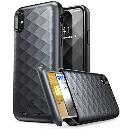 Clayco iphonex카드 케이스 2매IC카드 수납 가능 배면 보호 케이스 아이 폰x커버 [Argos Series]