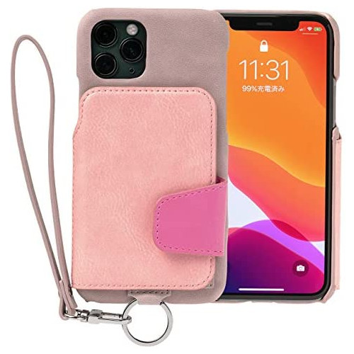 toe《모》 RAKUNI Soft Leather Case for iPhone 11 Pro rak-19ips-ppnk 스모키 핑크