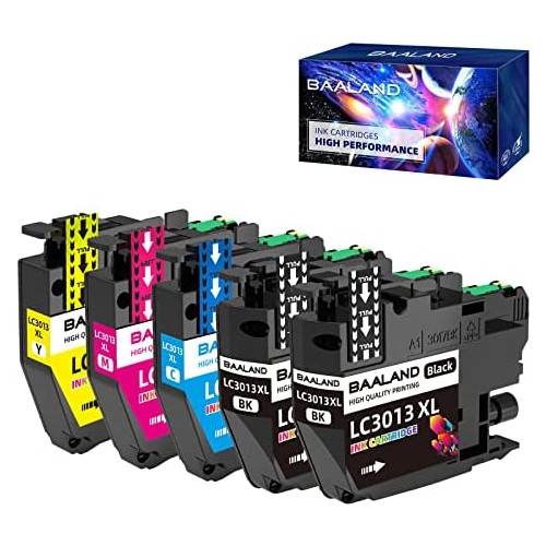 BAALAND LC3013 Ink Cartridges (BKx2/C/M/Y ) High Yield Compatible Replacement for Brother LC3013 LC3011 LC3013BK Work for MFC-J491DW MFC-J895DW MFC-J690DW MFC-J497DW Printer (2BK, 1C, 1M, 1Y)