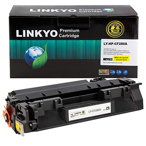LINKYO Compatible Toner Cartridge Replacement for HP 80A CF280A (Black)