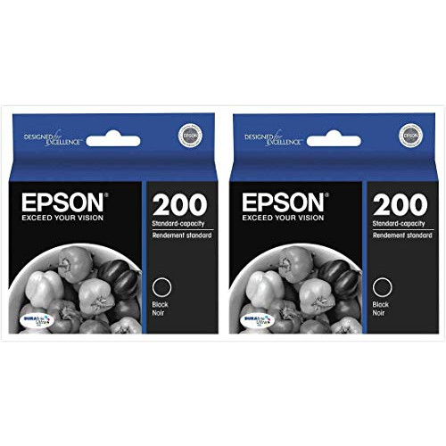Epson Genuine 200 T200120 DURABrite Ultra Black Ink Cartridge 2-Pack