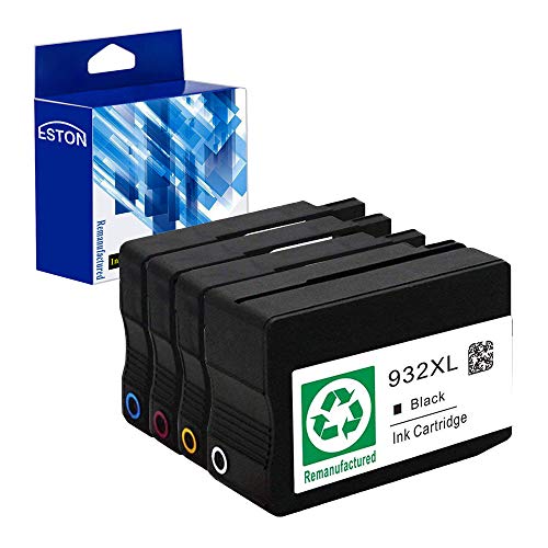 ESTON Remanufactured Ink Cartridge Replacement for HP 932 XL 933XL High Yield for HP OfficeJet 6600 6700 6100 7610 Combo Pack 4 Pack (1Black 1Cyan 1Magenta 1Yellow)