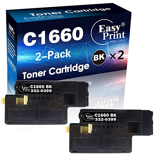 2-Pack Set Black Compatible Toner Cartridge Replacement for Dell C1660 C1660W C1660cnw 1660 Printer Sold by EasyPrint