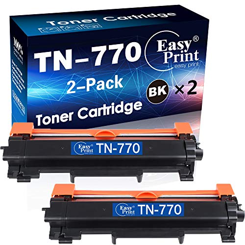 2-Pack Compatible TN-770 TN770 Toner Cartridges Used for Brother HL-L2370DW HL-L2370DWXL MFC-L2750DW MFC-L2750DWXL Printer 2X Black by EasyPrint