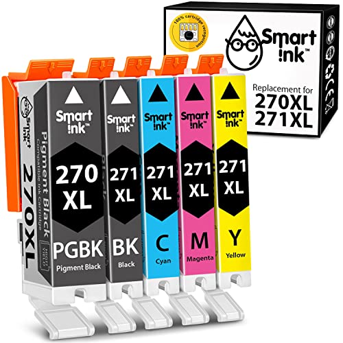 Smart Ink Compatible Ink Cartridge Replacement for Canon PGI 270 XL CLI 271 PGBK&BK/C/M/Y 5 Pack Combo to use with PIXMA MG5720 MG5721 MG5722 MG6820 MG6821 MG6822 MG7720 TS5020 TS6020 TS8020 TS9020