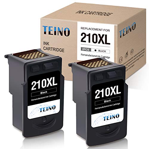 TEINO Remanufactured Ink Cartridges Replacement for Canon 210XL PG-210XL 210 use with Canon PIXMA MP495 MP240 MP280 MP480 MP490 MP499 MP250 MX410 MX340 MX330 MX350 IP2702 Black 2-Pack